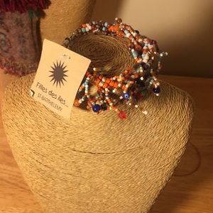 Fringe Multi colored beaded bracelet w tags